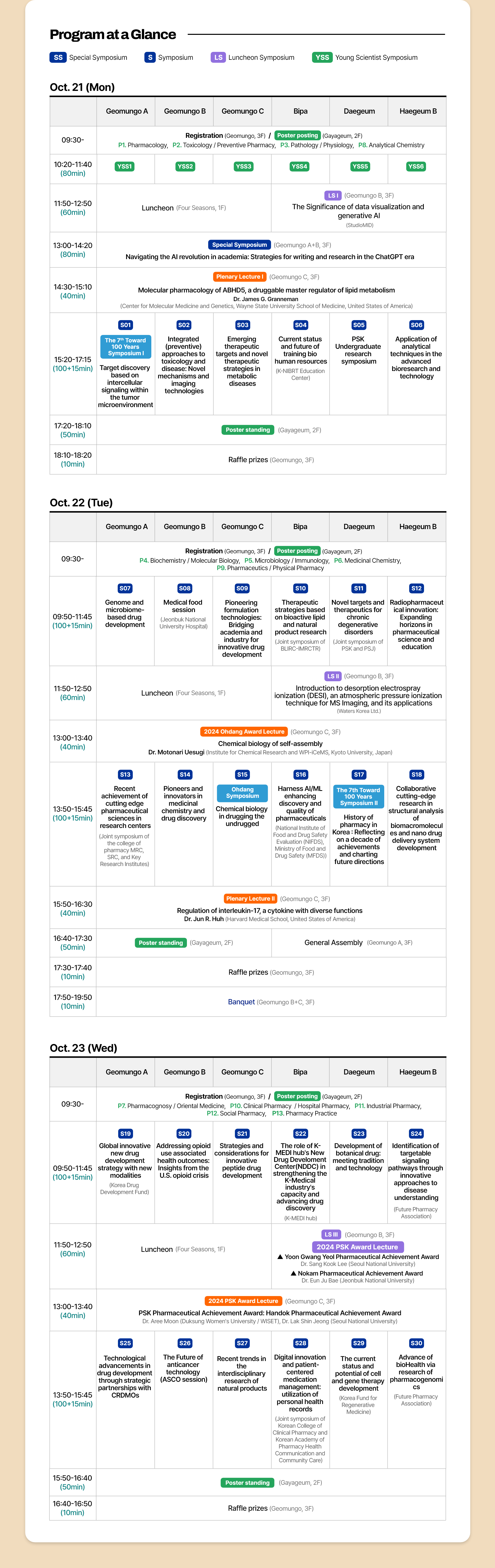 Program at a Glance 