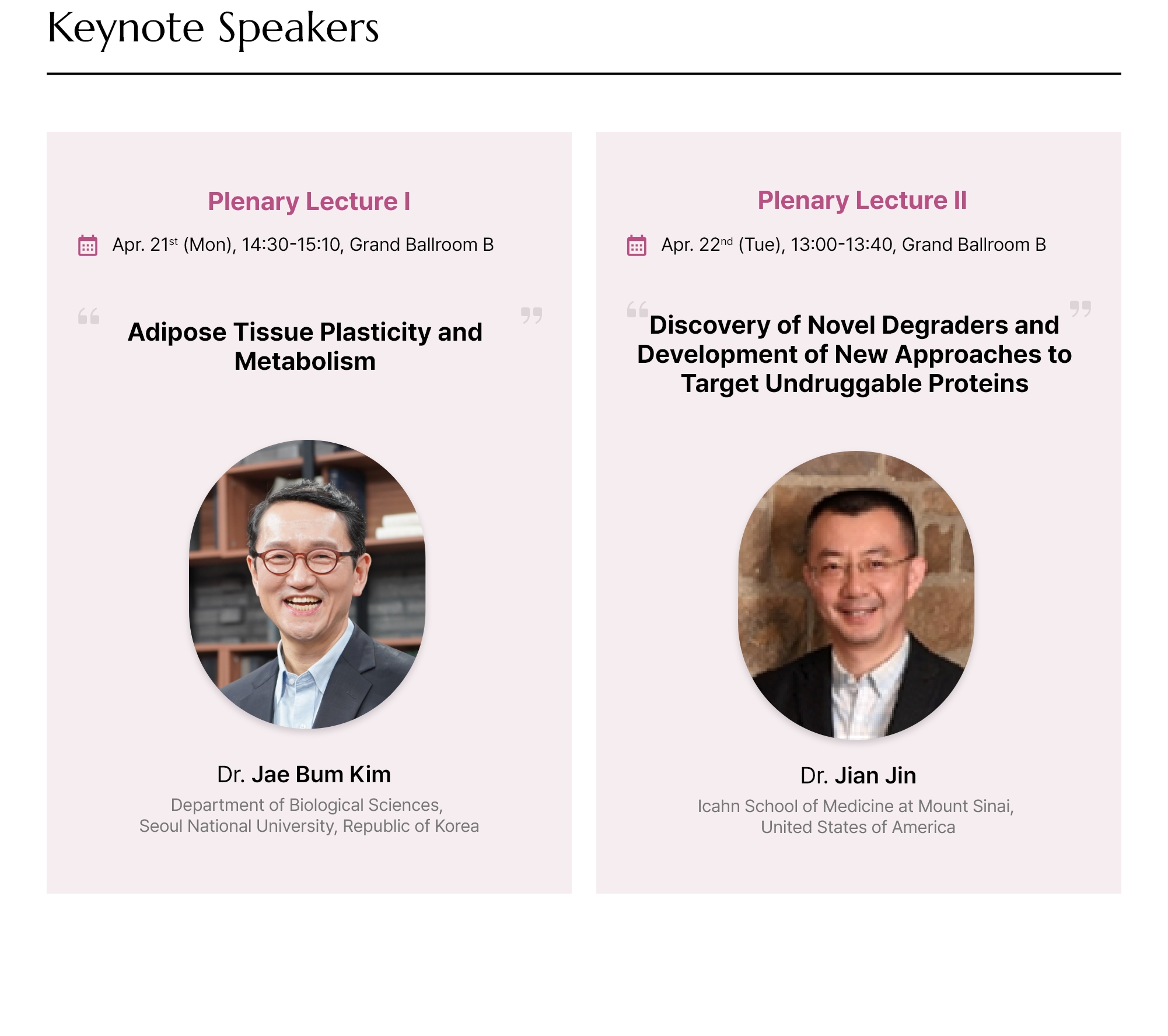 keynote speakers